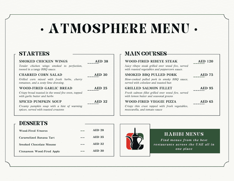 11 Wood Fire Menu Items with Prices in UAE 2025 2 11 Woodfire Menu
